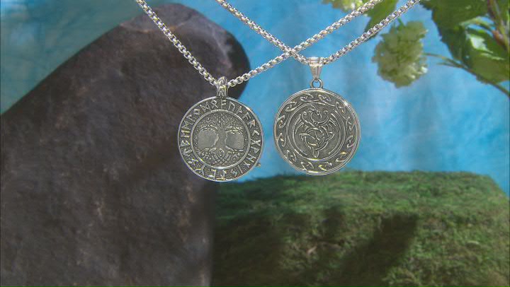Stainless Steel Set of 2 Pendants With 24" Chains Video Thumbnail